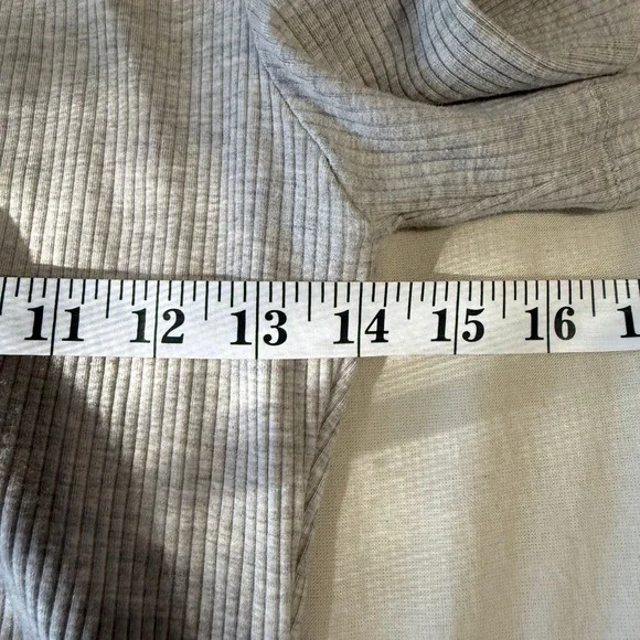 Reformation Lennon Ribbed Ruched Button Front Collared Mini Dress Grey Small - Picture 8 of 8